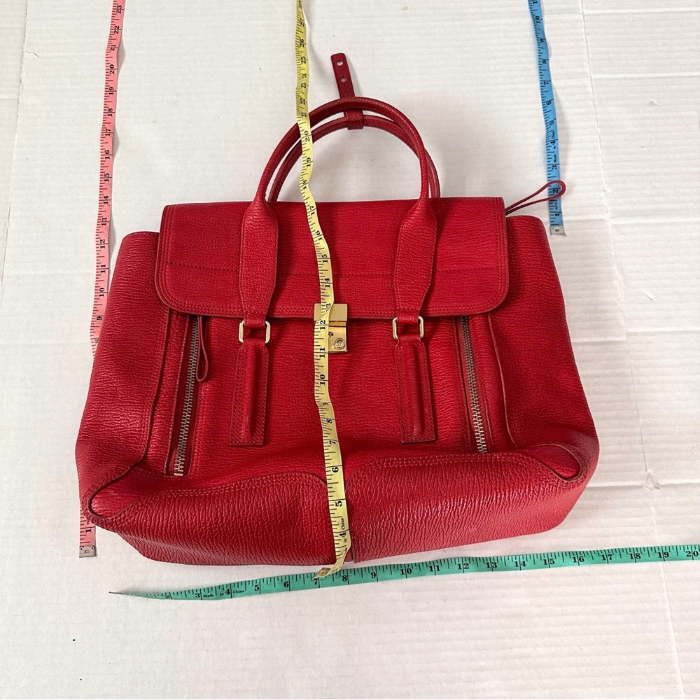 3.1 Phillip Lim Pashli Satchel Bag Large Red Oversized - Picture 9 of 13